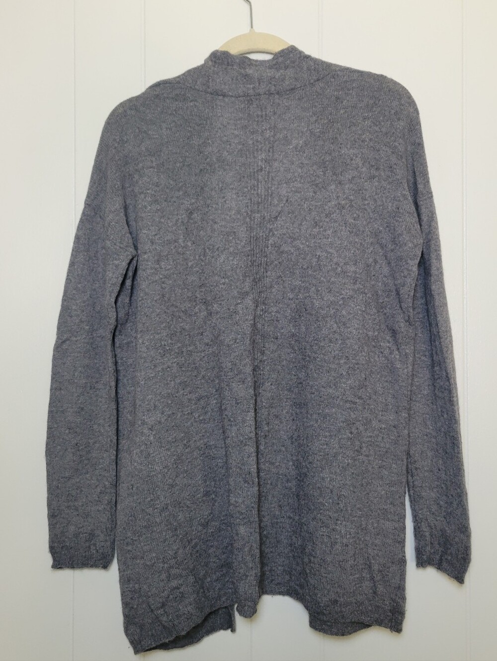 SALE Magaschoni Gray 100% Cashmere Cardigan Sweater Open Front Longline SM - Picture 7 of 9